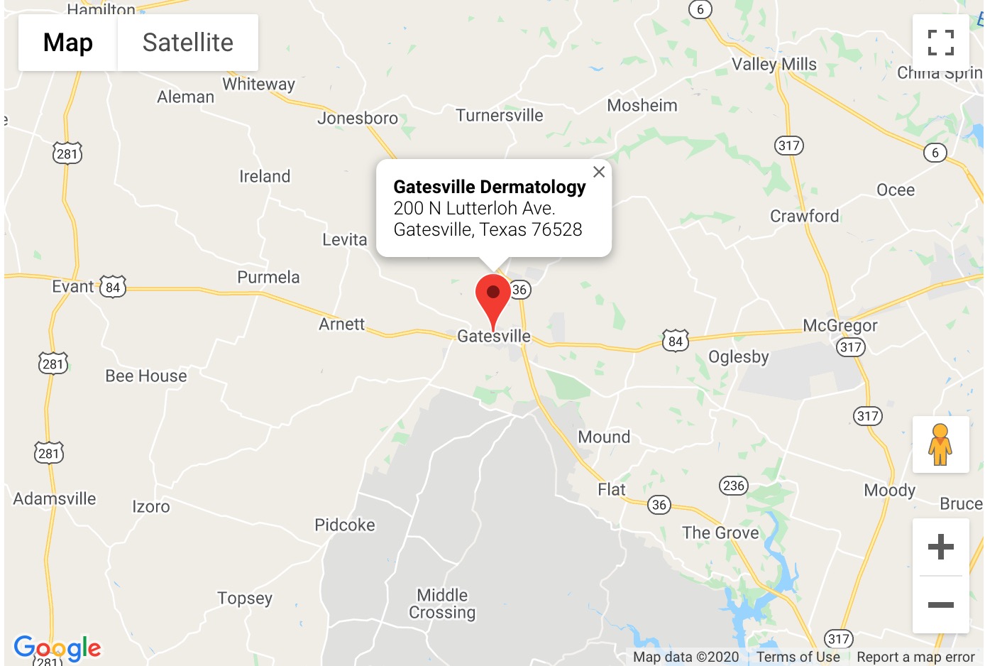 SummitMD Dermatology - Map of Gatesville Dermatology
